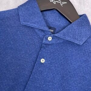 Boggi Milano Men's Medium Blue 100% Italian Cotton Button Up Shirt Mens L/S